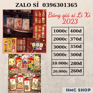 Lì xì giá sỉ ,Combo 1000 bao lì xì [tặng túi bóng kính ] Giáp Thìn 2024 giá rẻ