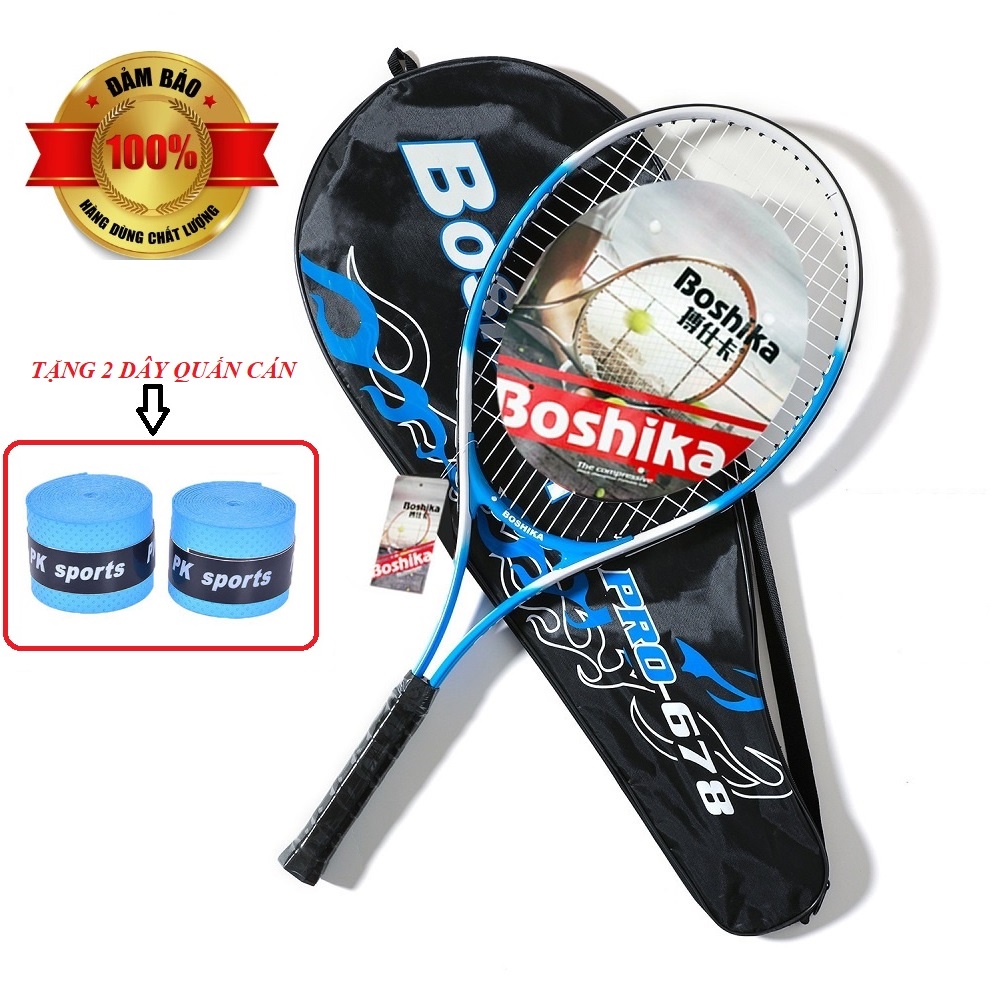 Vợt Tennis BOSHIKA chất lượng cao tặng 2 dây quấn vợt, túi đựng, vợt t