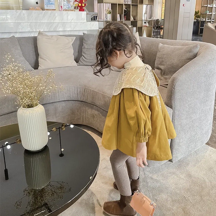 Áo Sơ Mi Tay Dài Cổ Búp Bê Thắt Nơ Thời Trang Hàn Quốc Cho Bé Gái