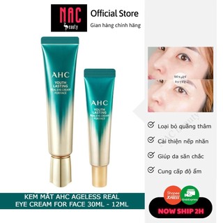 Kem Mắt AHC Xanh Ageless Real Eye Cream For Face 12ml &30ml Hàn Quốc