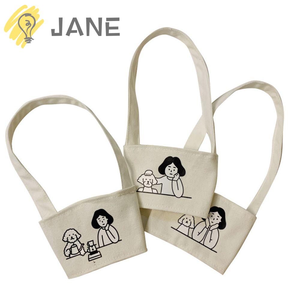 Túi canvas đựng ly nước có tay cầm có thể tái sử dụng