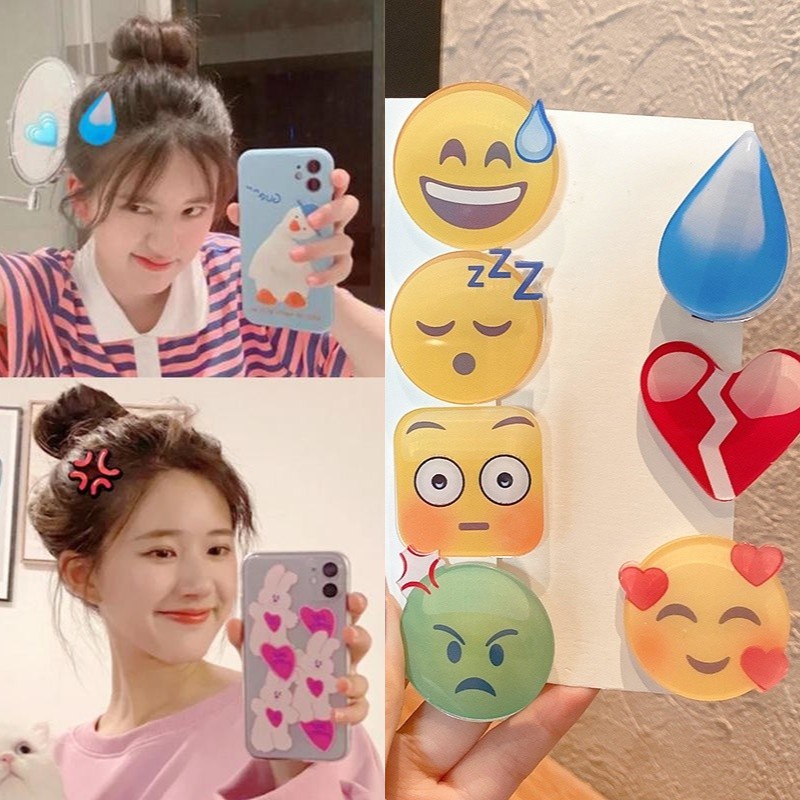 Kẹp Tóc Hình Emoji Dễ Thương Cho Nữ