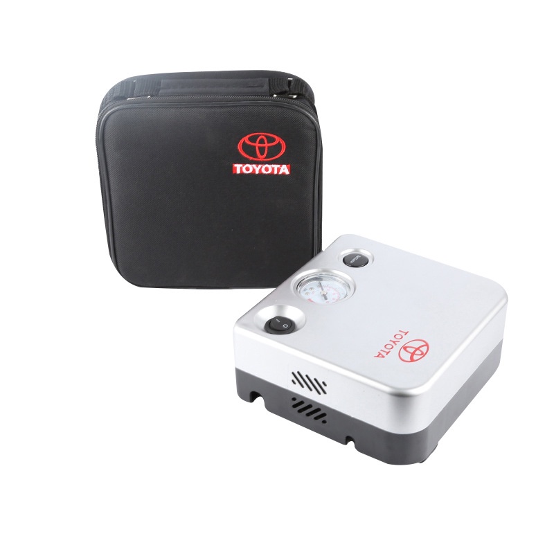 Bơm lốp toyota, bơm điện TOYOTA 12V, Bơm lốp ô tô loại mạnh 2 motor, 2 xi lanh đa chức năng