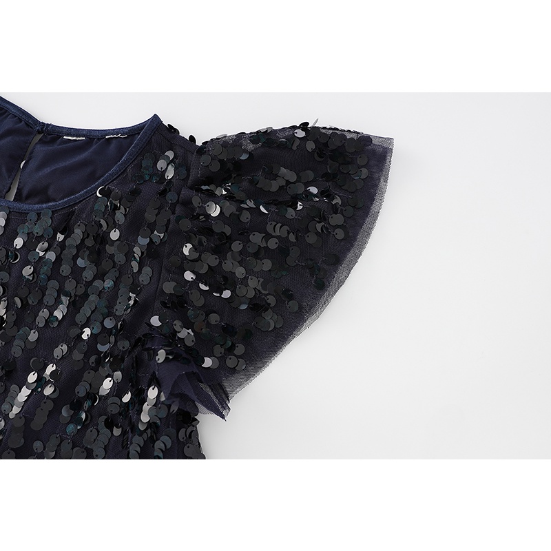 Đầm sequin ngắn tay H&M sz 12-14kg