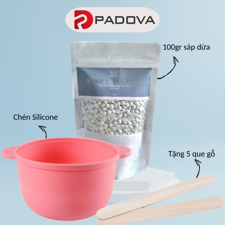 Combo Chén Silicone Nấu Sáp Wax Lông Chống Dính + 100gr Sáp Cao Cấp Tặng Que PADOVA 1015