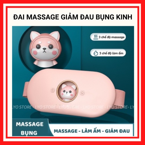 Đai massage giảm đau bụng kinh nguyệt, máy massage 3 chế độ rung và làm ấm bụng, tử cung cho phụ nữ khi đến tháng NT2032