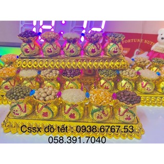 Bộ khay đậu ngũ cốc dùng để trưng bày cúng ông địa thần tài