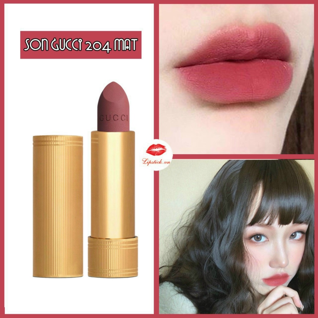 Son Môi Lì Gucci Rouge À Lèvres Mat Nhiều Màu Lựa Chọn, Lên Tone Cực Chuẩn