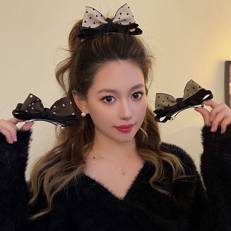 Kẹp Tóc Hình Nơ Nhiều Màu Sắc Phong Cách Vintage Thanh Lịch Cao Cấp Dành Cho Nữ