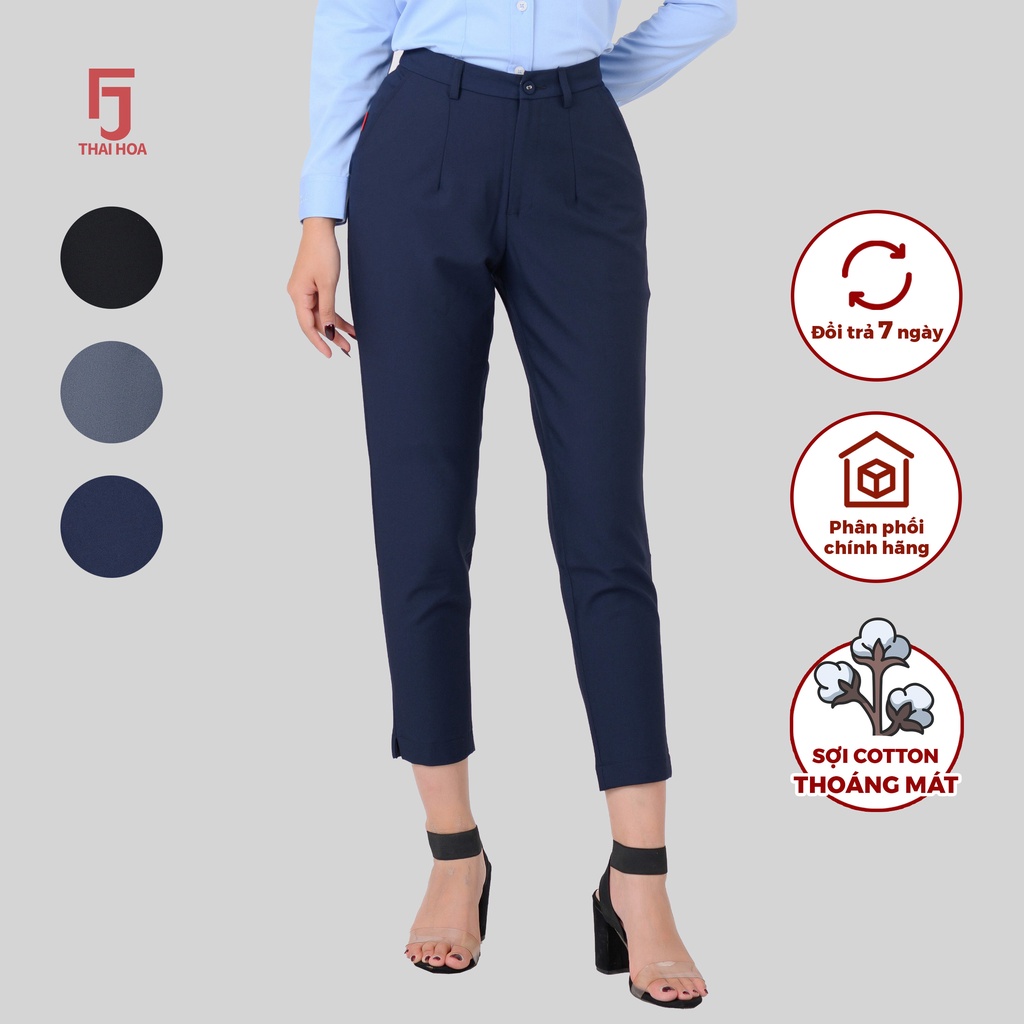 Quần tây baggy công sở nữ Thái Hòa quần lửng các màu QAW1920-R03