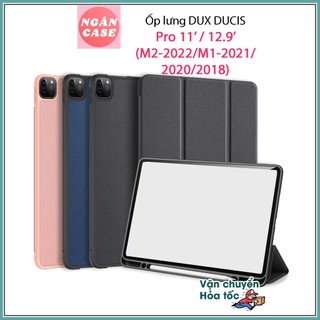 Bao da DUX DUCIS cho iPad Pro 11/ 12.9 inch (M2-2022/M1-2021/2020/2018) -Mặt lưng TPU mềm, Có ngăn đựng bút(DOMO SERIES)