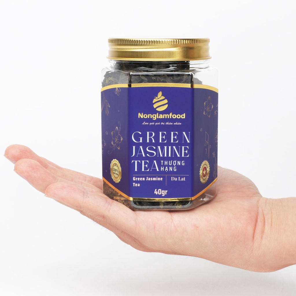 [HẠT MỨT TẾT 2024]Trà lài - Green Jasmine Tea Nonglamfood hũ 40g | Quà tặng cao cấp Xuân Giáp Thìn cho người thân