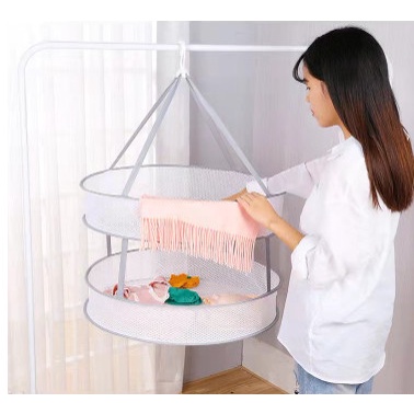 Giỏ Túi Lưới Phẳng Đựng Phơi Quần Áo Tất Vớ Thu Gấp Gọn