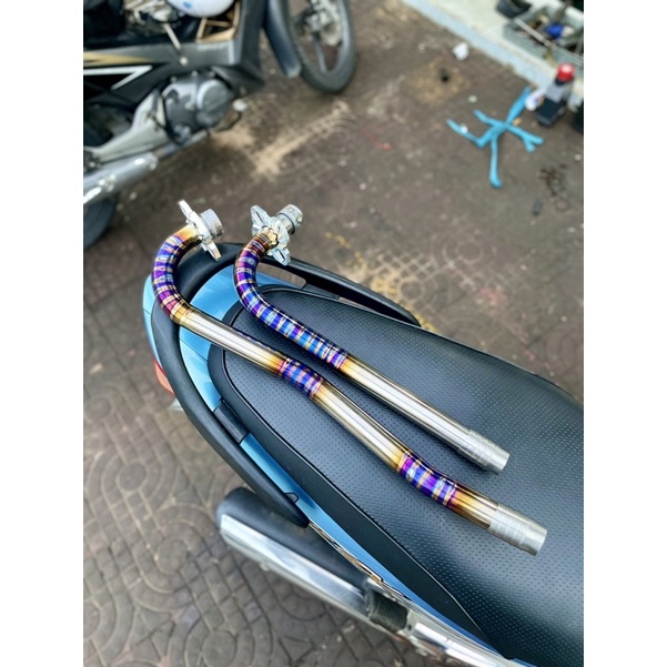 Cổ Pô Titanlium dành cho Wave - Dream - Wave A - futer led - RSX