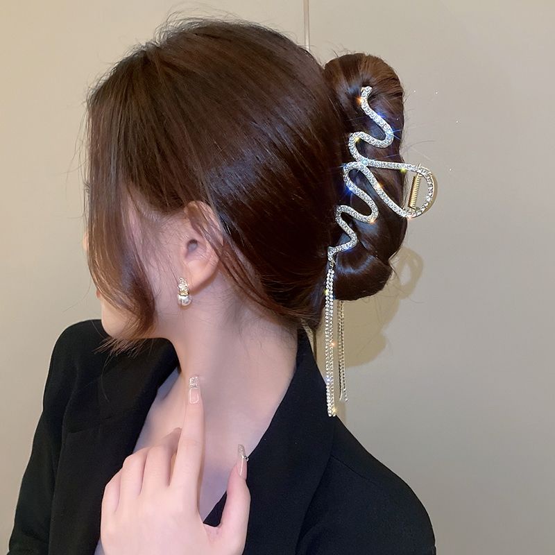 Kẹp Tóc Đuôi Ngựa Hình Rắn Đính Đá Lấp Lánh Phong Cách Hàn Quốc