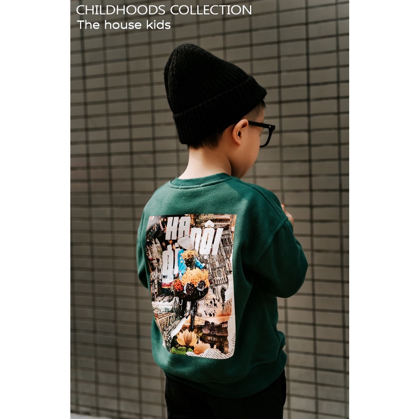 Áo nỉ cho bé trai bé gái - áo sweater nỉ bông trẻ em họa tiết Hà Nội Ơi THE HOUSE KIDS