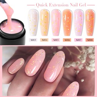 MEET ACROSS Mở Rộng Nhanh Gel Móng Tay Vàng Hồng Lấp Lánh Định Hình Móng Tay Nối Dài Gel Cho Móng Tay