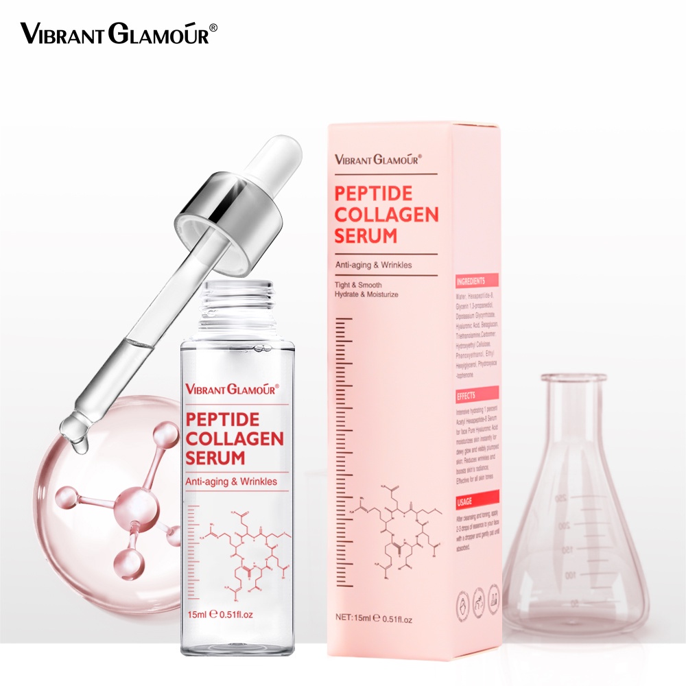 Serum VIBRANT GLAMOUR Chứa Collagen Peptides Vitamin C Và E Chống Lão Hóa Và Nếp Nhăn Giúp Da Săn Chắc 15ml