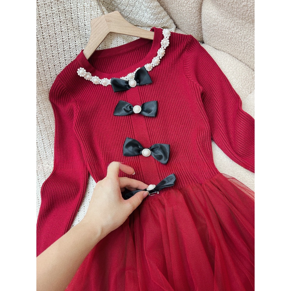 SÉT LEN ĐÍNH NƠ CHÂN VÁY VOAN-LEN 90