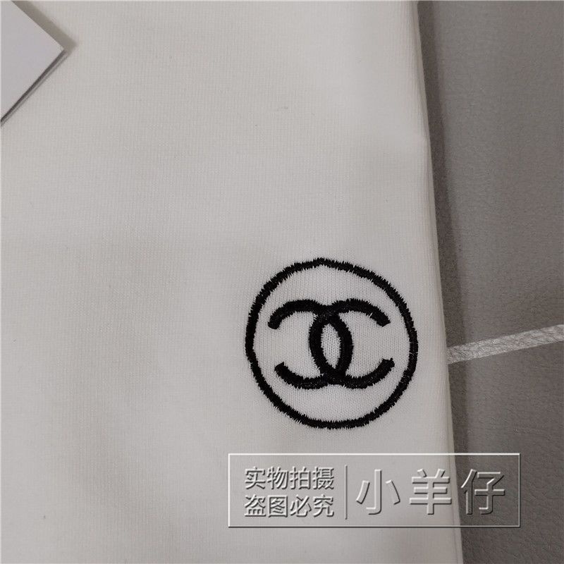 Chất Lượng Cao Áo Thun Cotton Thêu Chữ Màu Trắng Đen Đơn Giản Có Thẻ + Nhãn Dán Cho Cặp Đôi