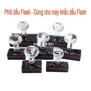 Phôi dấu flash pha lê độ dày 4mm + kèm đệm cao su - dành cho máy khắc dấu flash
