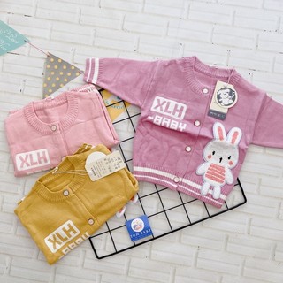 Áo len dài tay cúc giữa cho bé gái