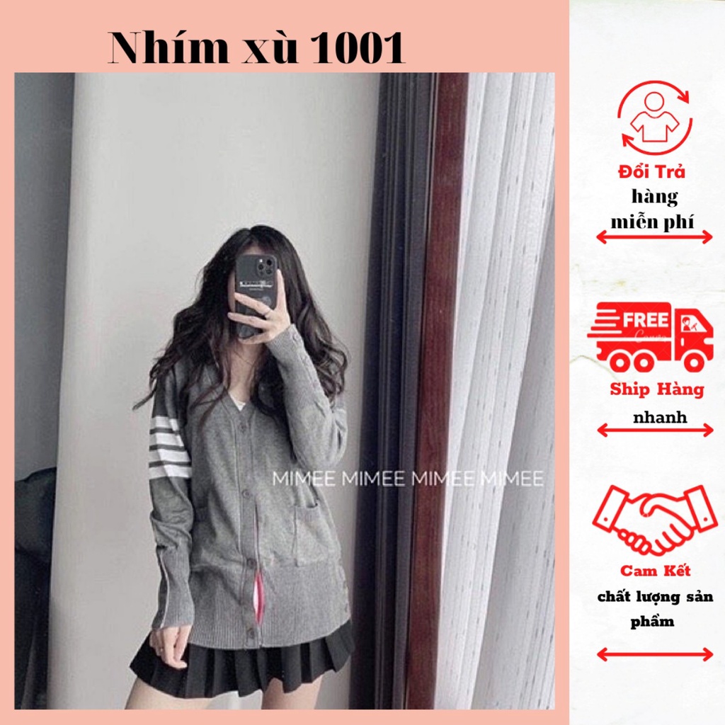 Áo Khoác Cardigan 4 Sọc Tay Hàn Quốc Ulzzang Năng Động