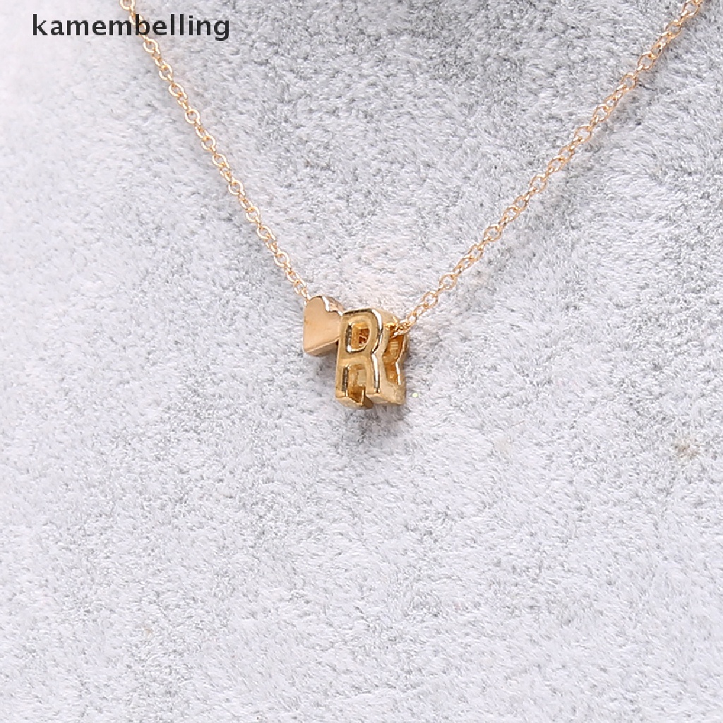 Kamembelling Vòng cổ Mặt Trái Tim Nhỏ Màu Vàng / Bạc Khắc Chữ Sumeng Thời Trang