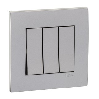 Công tắc Schneider KB33_1_AS_G19 - 250VAC - 16AX - 3 gang - 1 chiều - Xám bạc