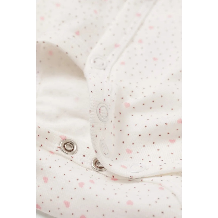 Set 5 chi tiết quần áo bodysuit mũ chăn hồng  HM H&M_hàng chính hãng authentic