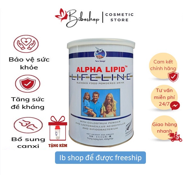 Sữa non Alpha Lipid Lifeline 450g chính hãng , Sữa non bổ sung vitamin cho người già và trẻ nhỏ