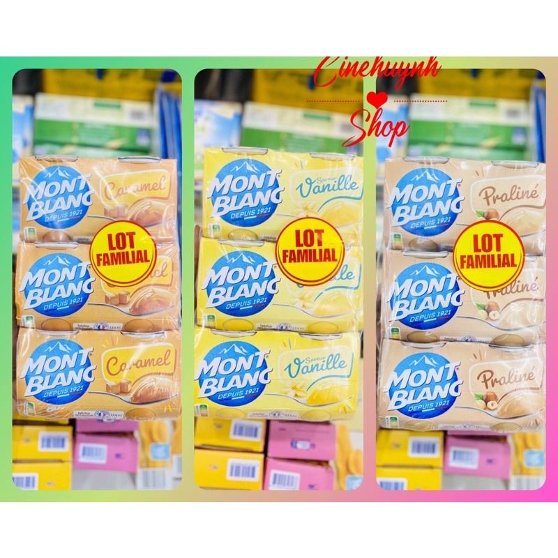 💦💦(AIR PHÁP) VÁNG SỮA MONT BLANCE NỘI ĐỊA PHÁP ĐỦ BILL LỐC 4 VỈ 125g💦💦