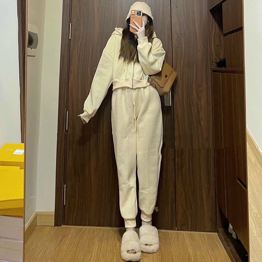 Bộ Nỉ Nữ Chất Len Dáng Dài Hàng Quảng Châu SB3034 - Vin Store