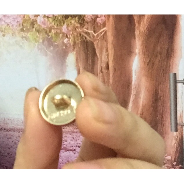 Set 5 Khuy- Cúc kim loại vàng tròn cao cấp áo vest, đầm, áo khoác dạ... 17mm