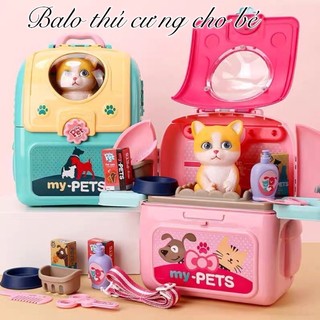 Balo đồ chơi chăm sóc thú cưng cho bé, đồ chơi trí tuệ,balo mini, balo thú cưng