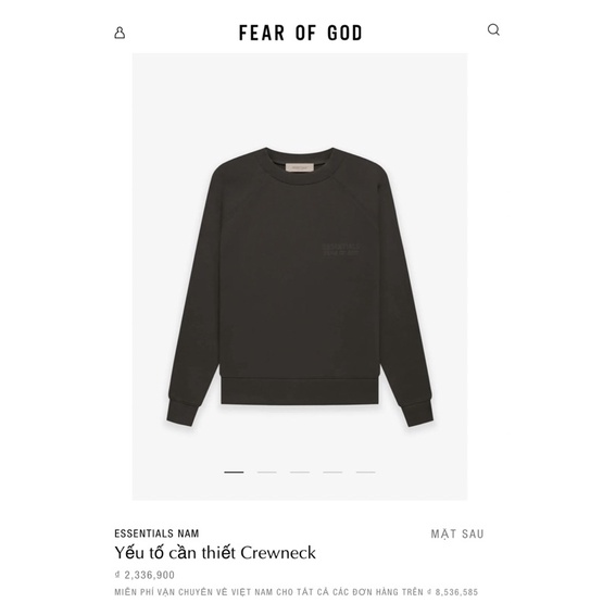 ÁO SWEATER ESSENTIALS FOG OFFBLACK SS22 AUTHENTIC, CHẤT COTTON x NỈ BÔNG SIÊU ẤM, CHỐNG NHĂN