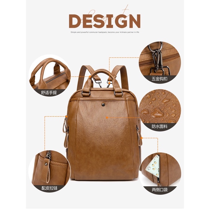 ICONZERO Ba lô da nữ ba lô đa năng thời trang phong cách mới chính hãng chống trộm cho sinh viên đại học Ba lô nhỏ balo da nữ