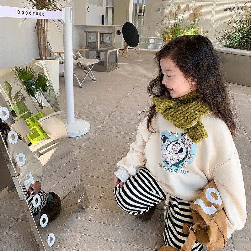 Áo nỉ lót lông mỏng cho bé gái/ bé trai cổ tròn - Hàng thu đông Ambb Kids
