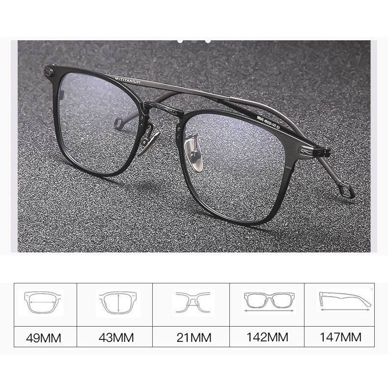 Hevia Mắt Kính Gọng Titan Siêu Nhẹ pt106 Thời Trang Cho Nam Và Nữ