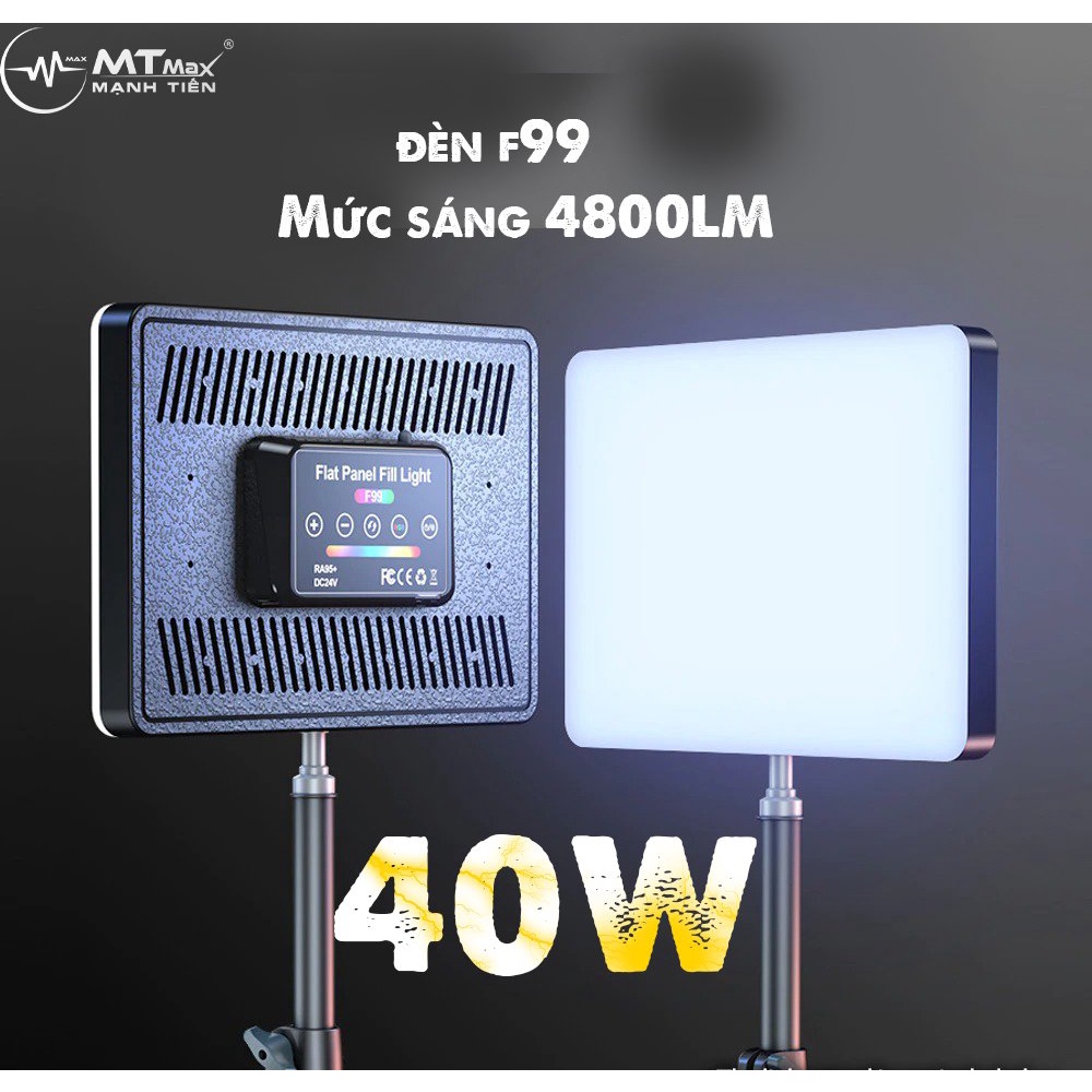 Đèn studio quay phim chụp ảnh decor tiktok bán hàng onl F99 RGB nhiều chế độ chỉnh màu kèm điều khiển tặng chân 2m1