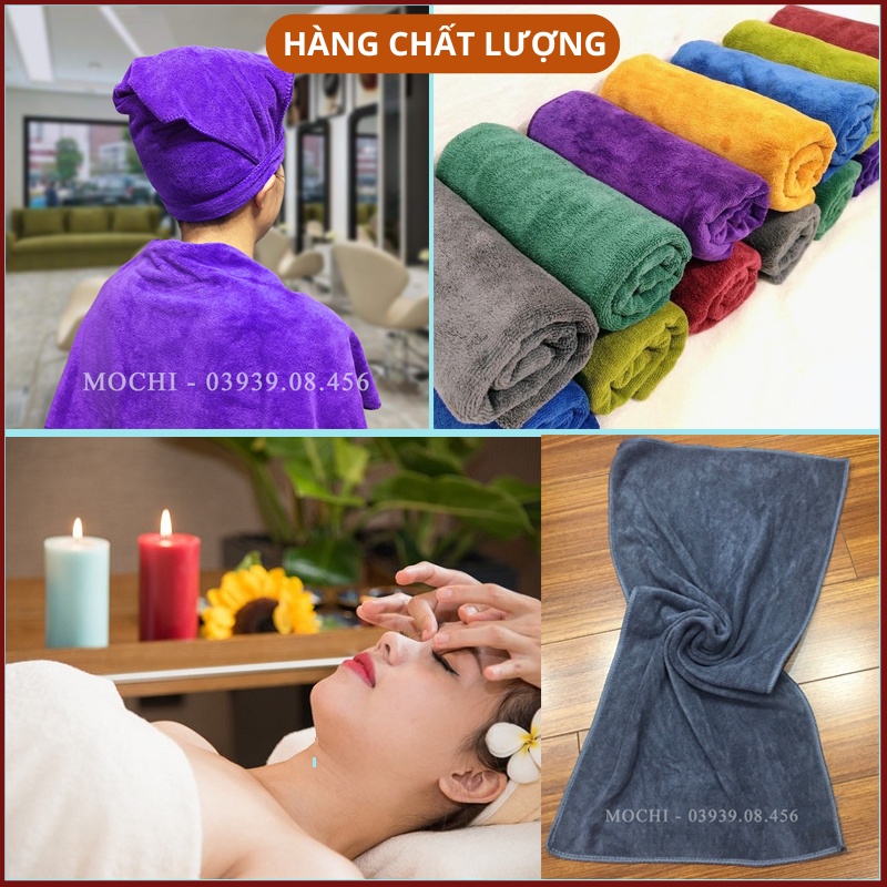 Khăn Gội Đầu Spa Và Salon MOCHI KT 35*75cm, Hàng Loại 1 Siêu THẤM HÚT Không Ra Lông RẺ VÔ ĐỊCH