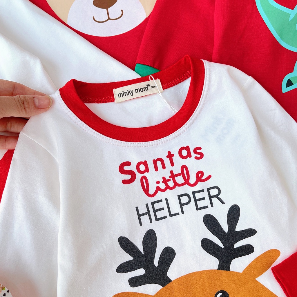 Bộ quần áo dài tay Noel AF KID chất cotton cao cấp siêu co giãn thấm hút mồ hôi tốt cho bé vui chơi Giáng sinh 2023