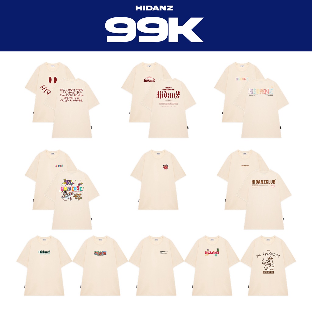 Áo thun Unisex Brand HIDANZ - Áo Random sale lỗi nhẹ - Giao ngẫu nhiên