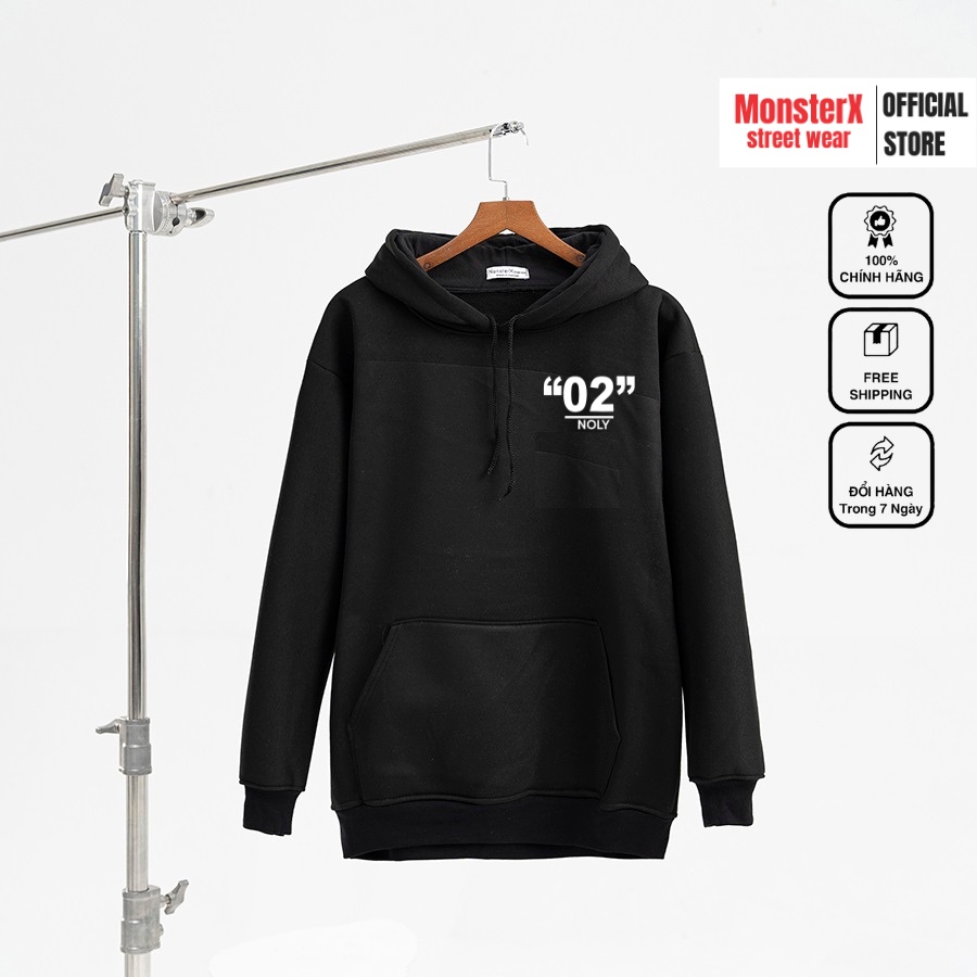 Áo hoodie nỉ bông Monster X Street 02 nam nữ form rộng thu đông Local Brand