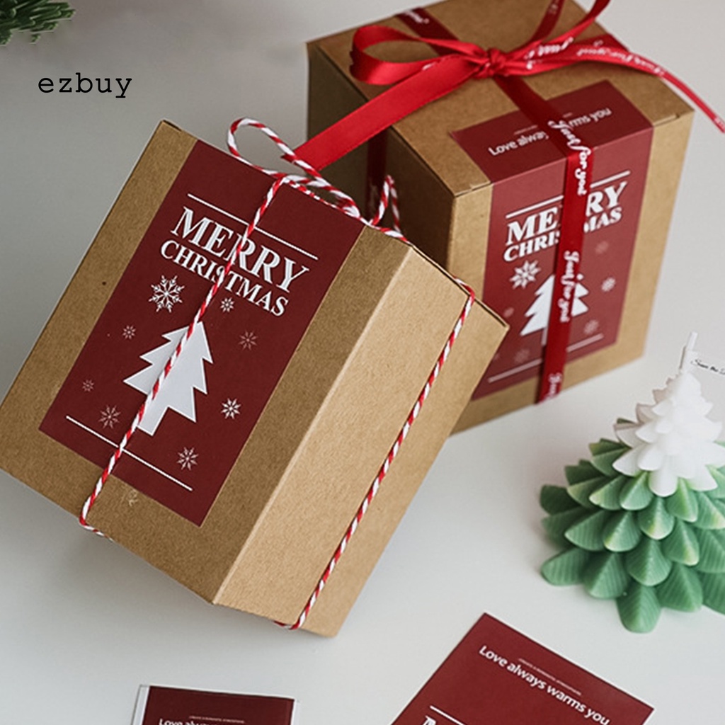 Bộ 10 Miếng Dán 2 Kích Cỡ Họa Tiết Bông Tuyết Giáng Sinh Dễ Thương Trang Trí Hộp Quà