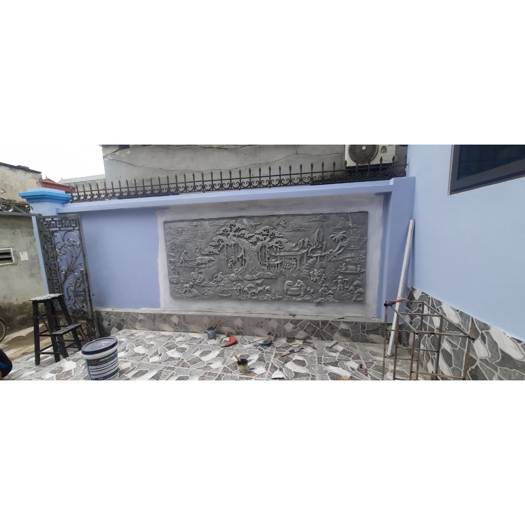 Bộ khuôn nhựa đúc tranh đồng quê bằng bê tông, thạch cao, đất set.. (Bộ lớn gồm 5 tấm (2.8*1.18m))