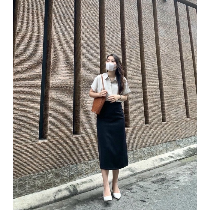 Chân váy suôn dáng chữ A, 2 lớp