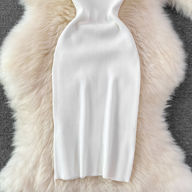 Váy Len Body QCCC Dáng Dài Bùi Đượm Concept, Đầm Dự Tiệc Cổ Yếm Ôm Sát Sang Chảnh Đen Hồng Trắng BĐ57