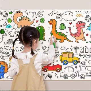 Giấy cuộn tranh tô màu cắt dán tô màu 3m cho bé