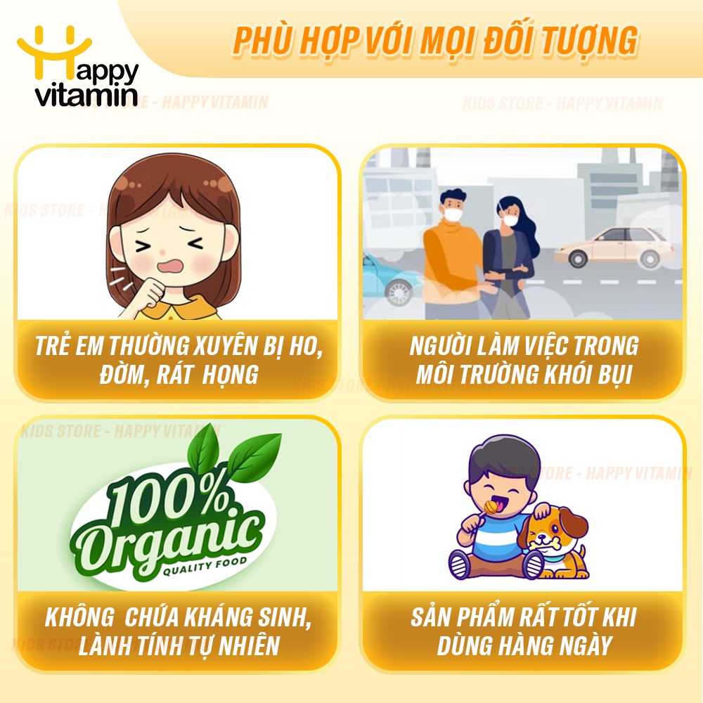 Kẹo mút Keo ong lá thường xuân. Hàng chính hãng Happy Vitamin